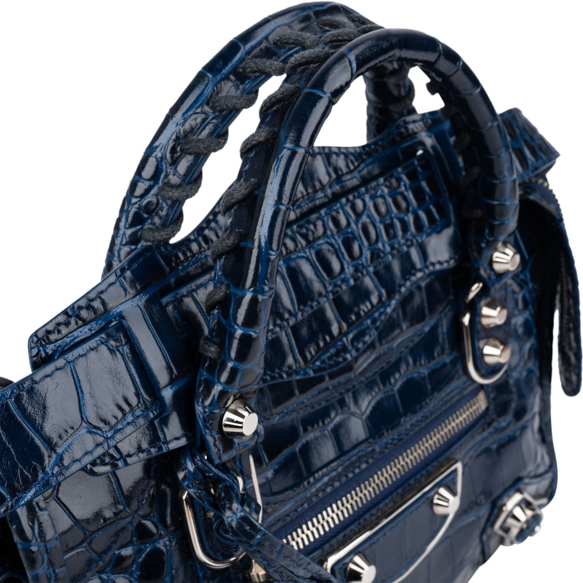 Balenciaga Croc-Embossed Neo Cagole City Handtasche, Bild 3 von 12