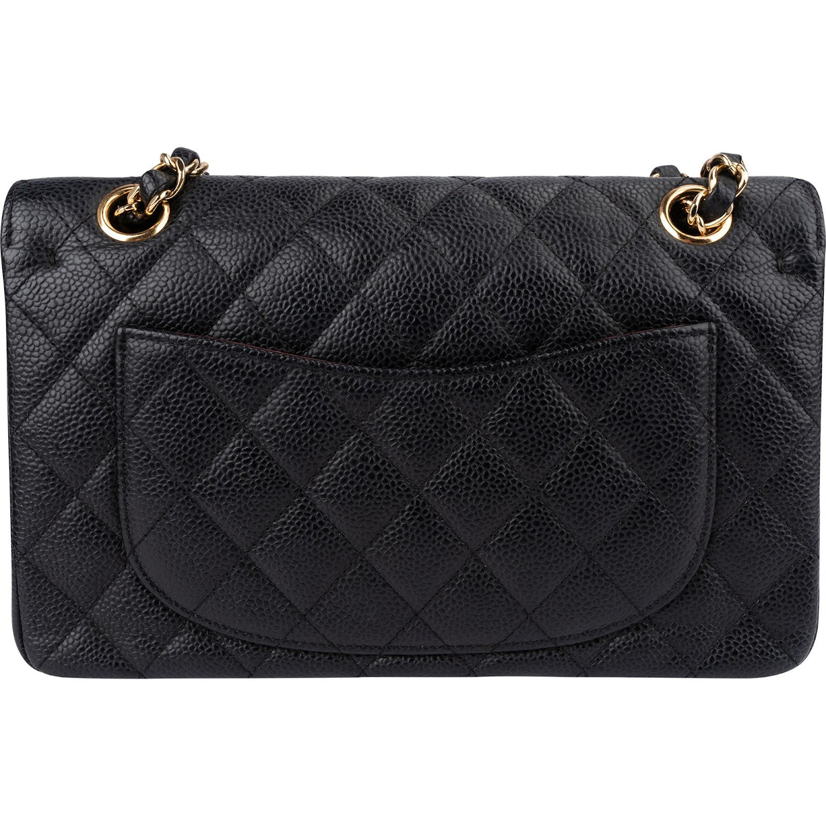 Sac à bandoulière Chanel Small Double Flap en cuir caviar matelassé doré