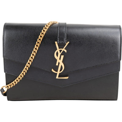 Saint Laurent Smooth Leather Sulpice Wallet On Chain Crossbody Bag