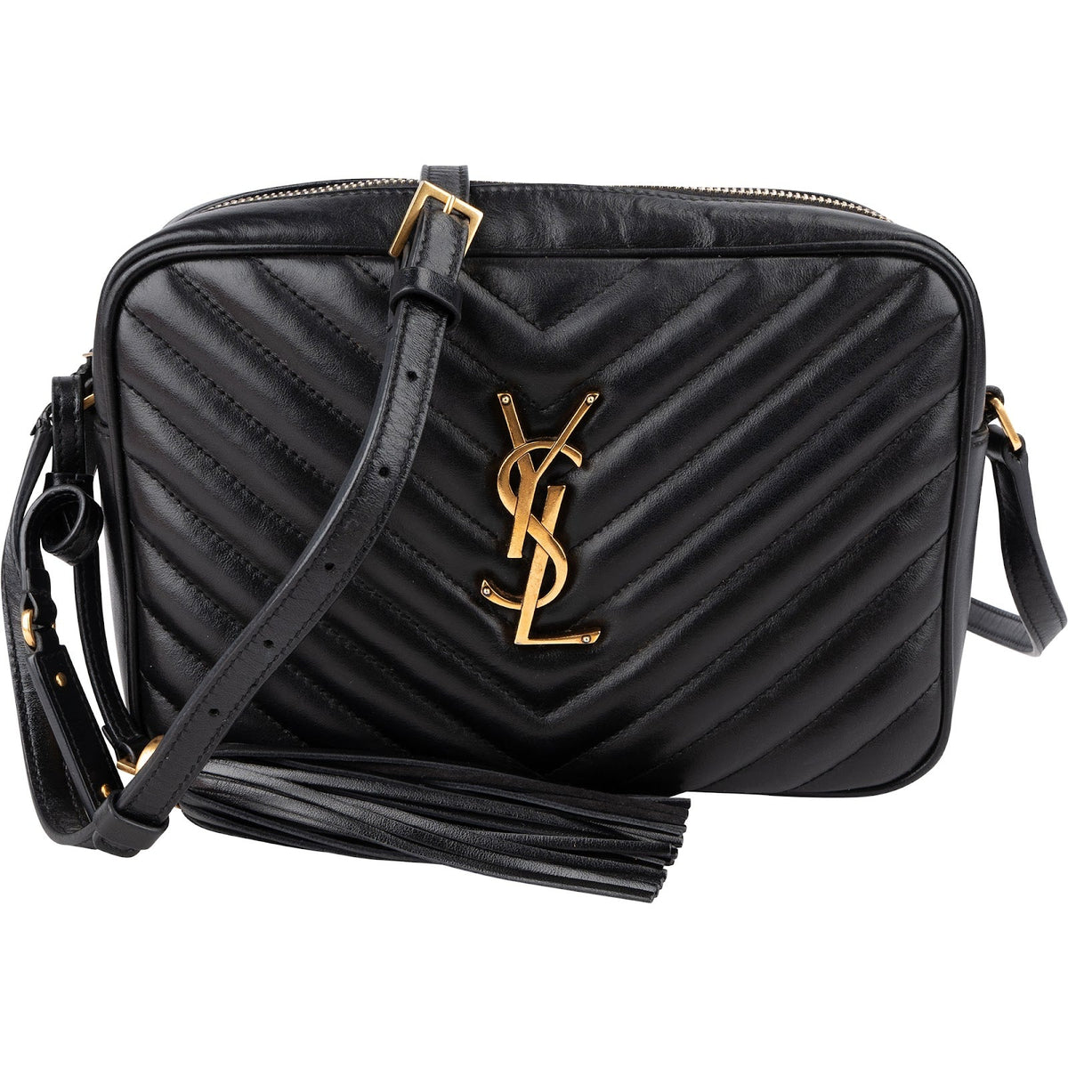 Yves Saint Laurent Lou Camera aus Leder – Vorderansicht