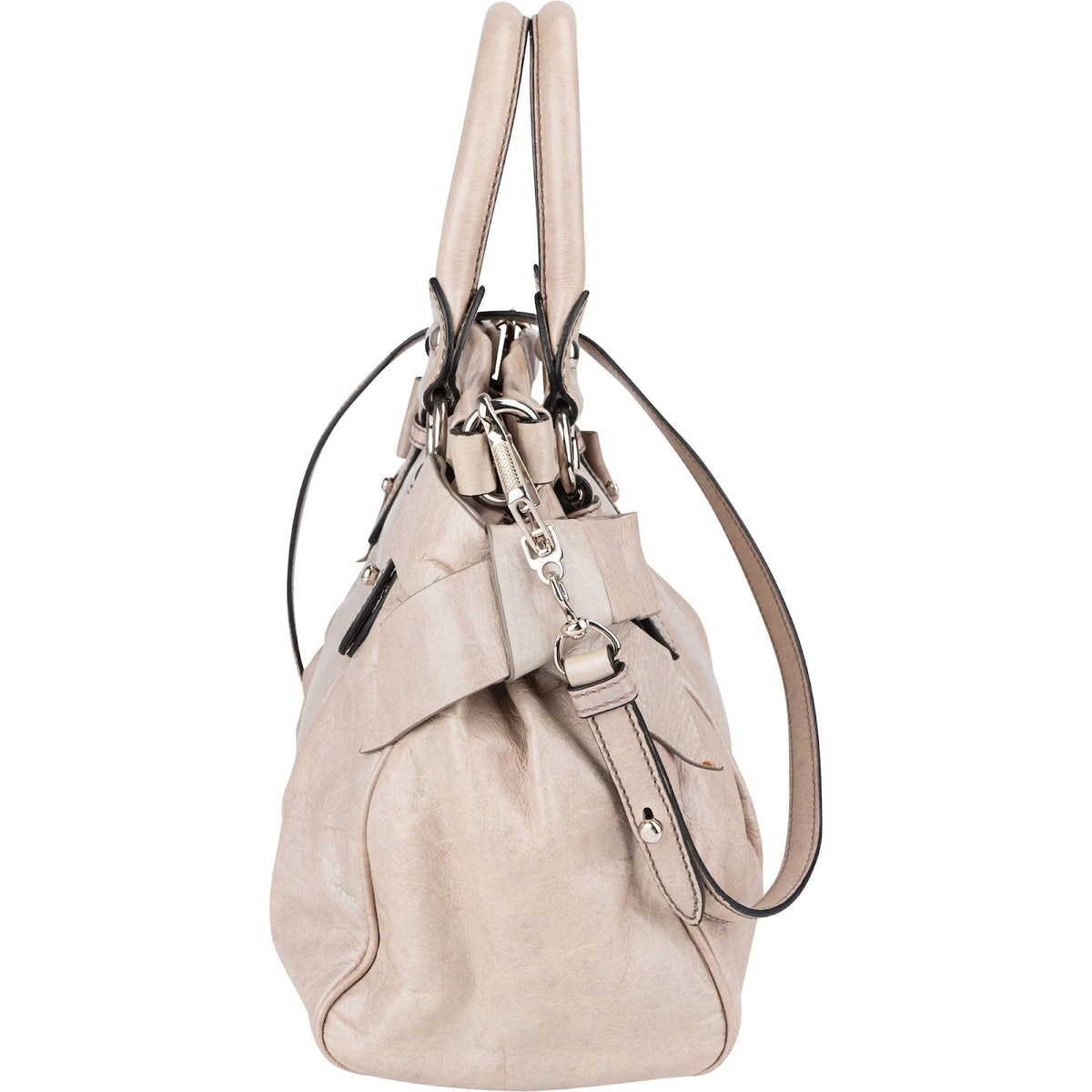 Miu Miu Vitello Lux lederen kleine hobo-handtas met strik