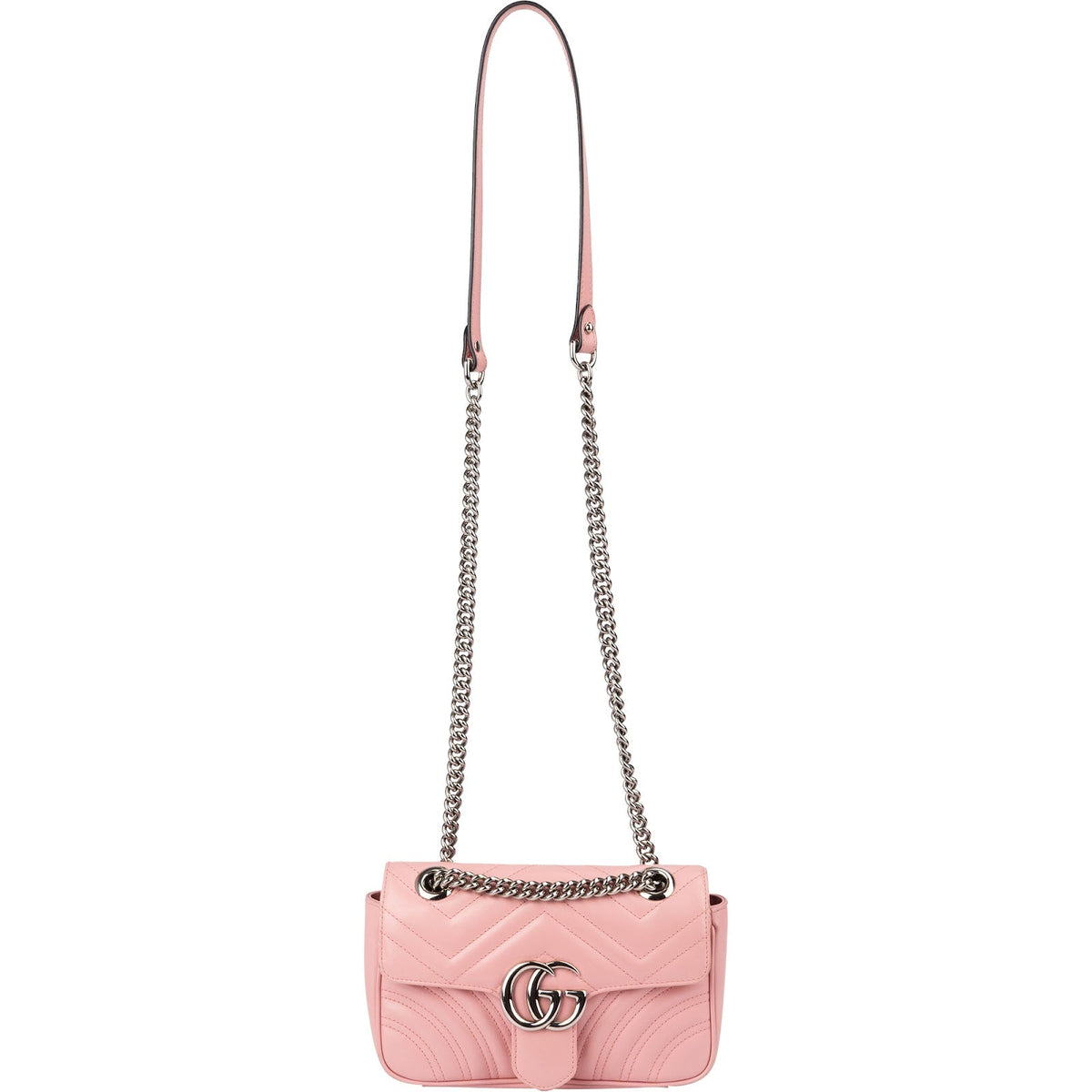 Gucci kleine schoudertas van roze matelassé-leer GG Marmont