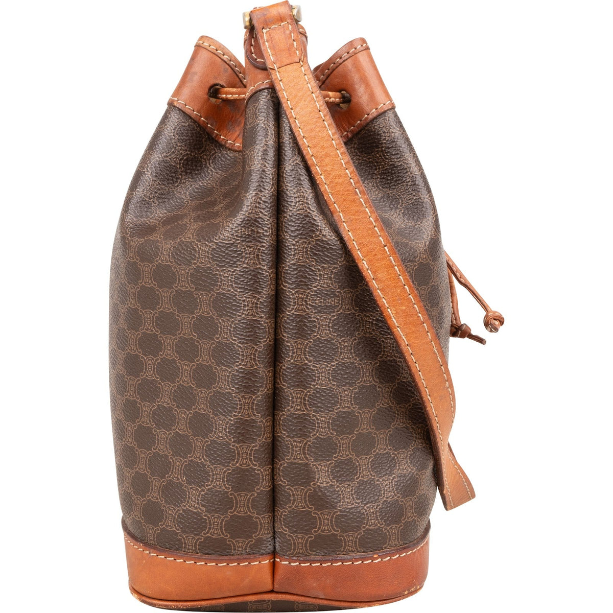 Celine Macadam Monogram Drawstring Bucket Crossbody Tas