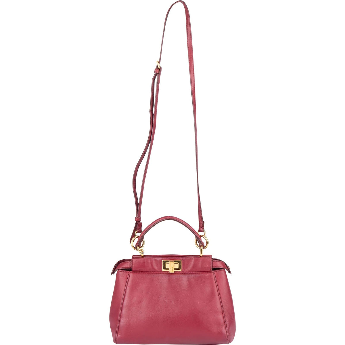Fendi Leather Peekaboo Mini Handbag