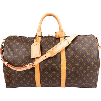 Louis Vuitton Monogram Canvas Keepall 50 Bandoulière Travel Bag