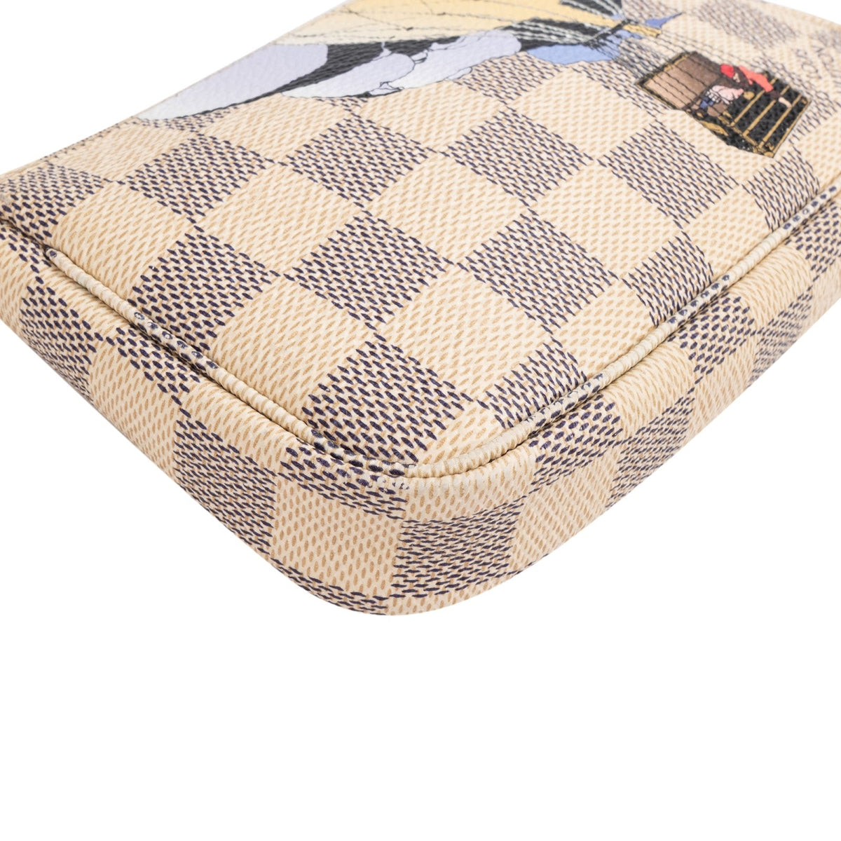 Sac à main Louis Vuitton Mini Pochette Accessoires Evasion en toile Damier Azur