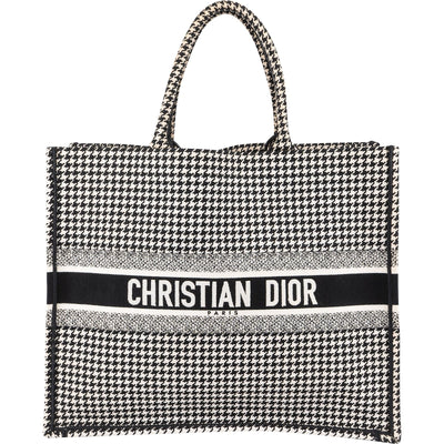 Christian Dior Houndstooth Monogram Canvas Book Tote Handbag