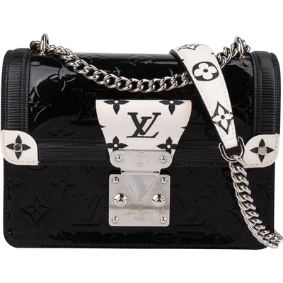 Louis Vuitton Monogram Canvas Black & White Vernis Leather Wynwood Trunk Crossbody Bag