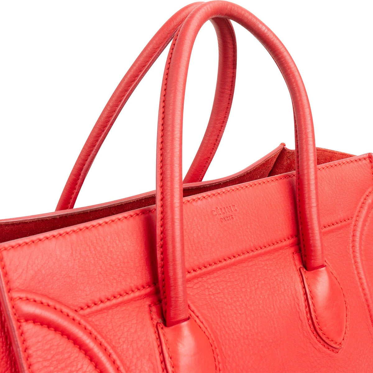 Bolso de mano Celine Large Luggage de piel de becerro Red Drummed