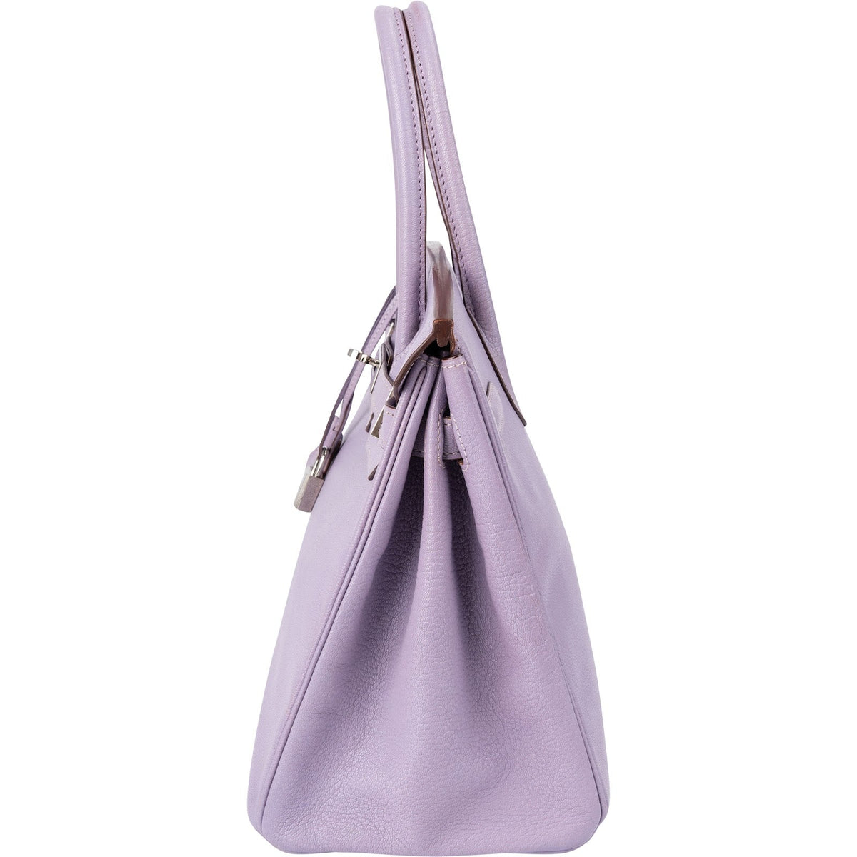 Bolso Birkin 30 de Hermès en piel de cabra Mysore color lila con herrajes de paladio