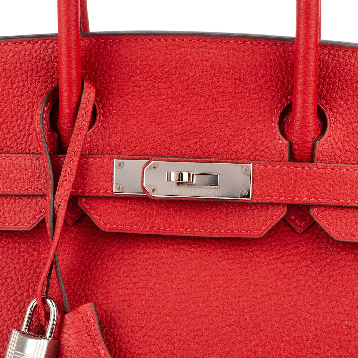 Hermès Rouge Garance Togo lederen Palladium Birkin 30 handtas