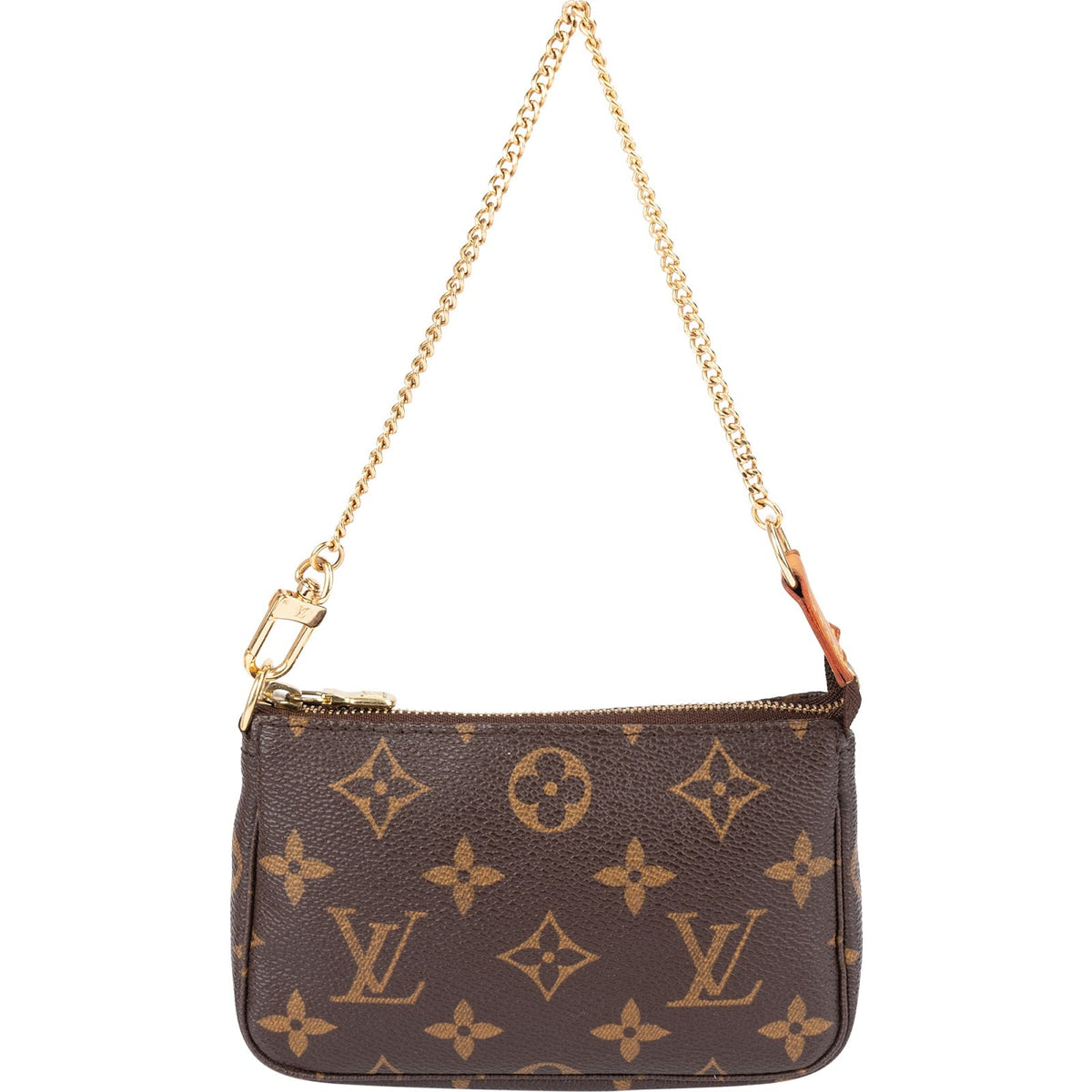 Louis Vuitton Monogram Canvas Mini Pochette Accessoires aus Canvas und Vachetta-Leder – Vorderansicht