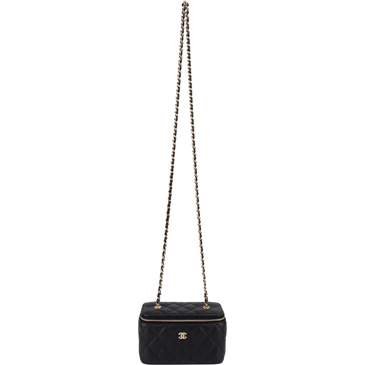 Chanel Quilted Caviar Leather Vanity Case Crossbody Bag