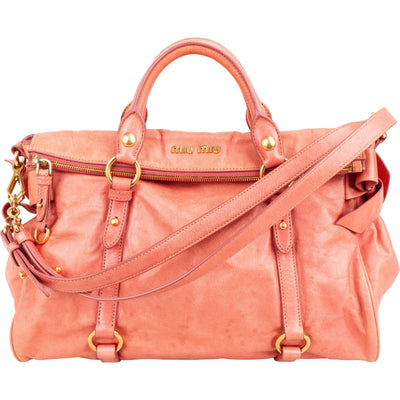 Miu Miu roze Vitello Lux leren handtas met strik