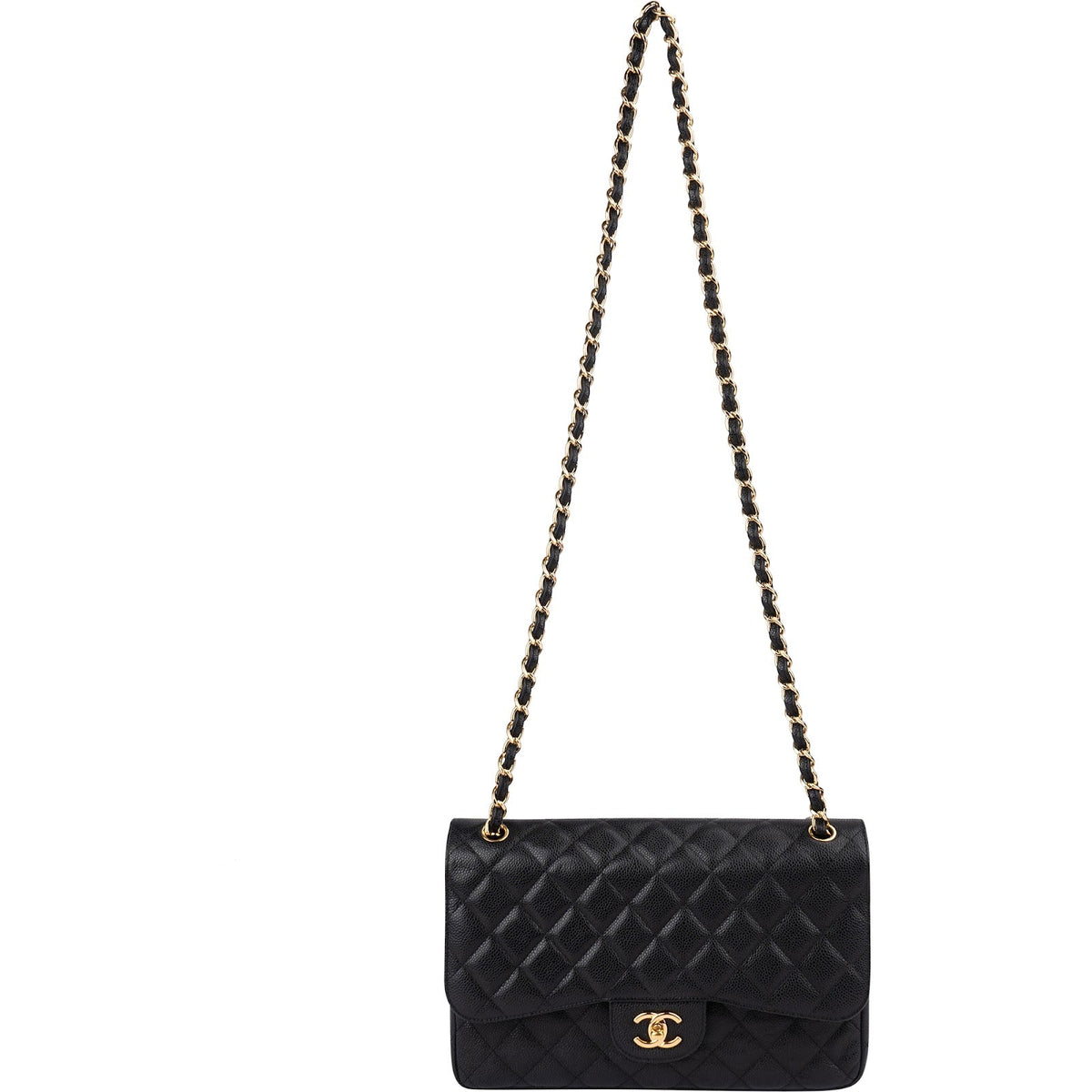 Chanel Caviar Leder Jumbo Double Flap Umhängetasche, Bild 11 von 15