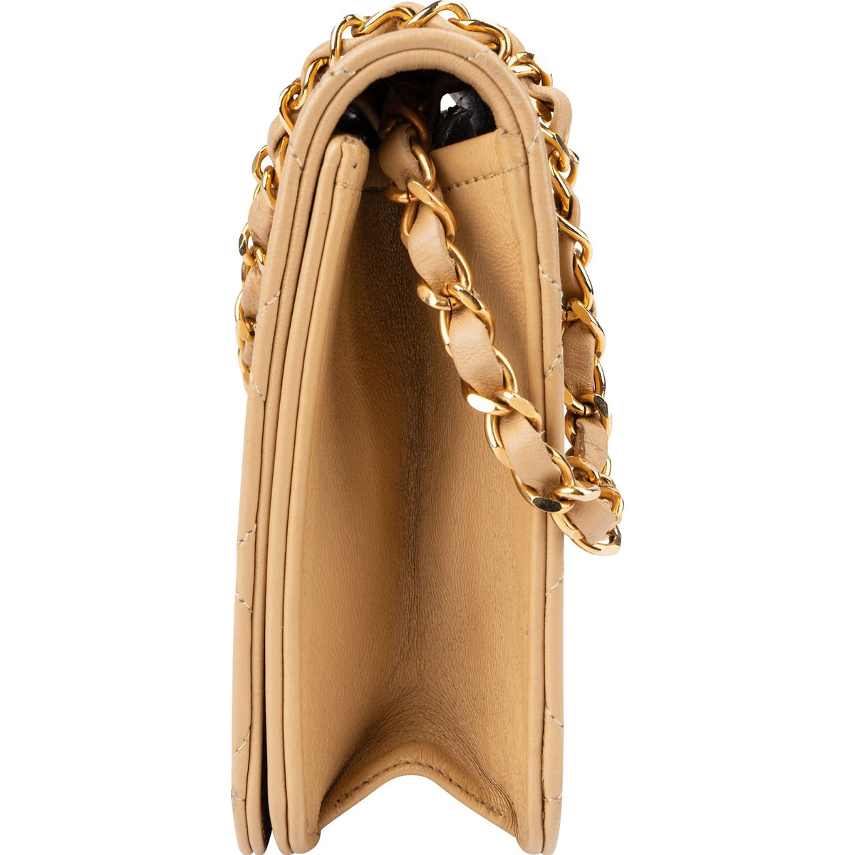 Chanel Quilted Lambskin 24K Gold Single Flap Shoulder Bag