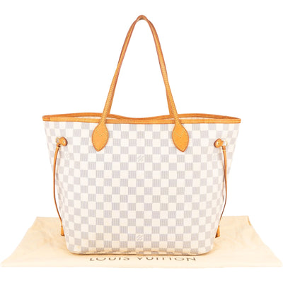 Louis Vuitton Monogram Damier Azur Canvas Neverfull MM Shoulder Bag