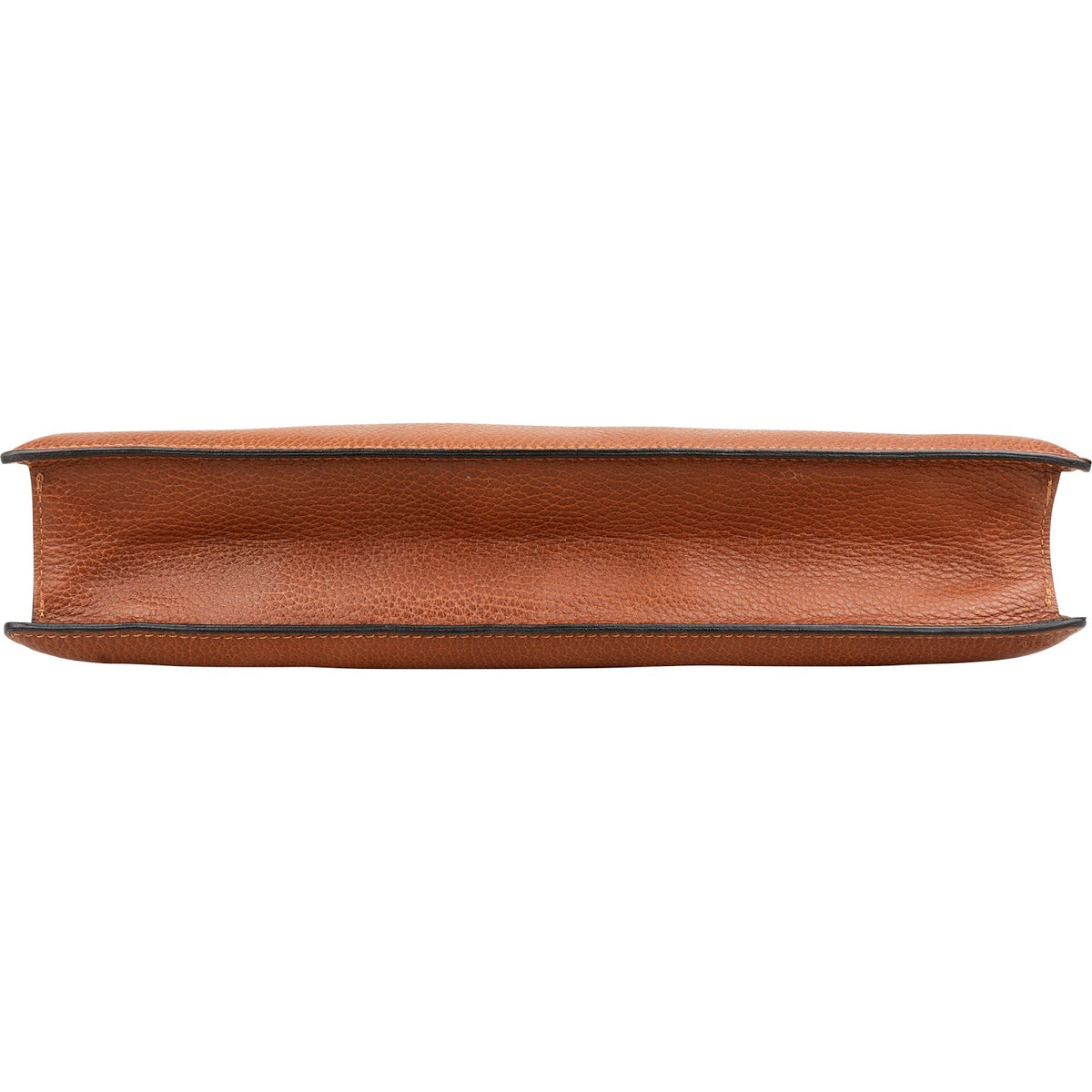 Sac bandoulière Celine Double Ring Clasp Briefcase en cuir grainé