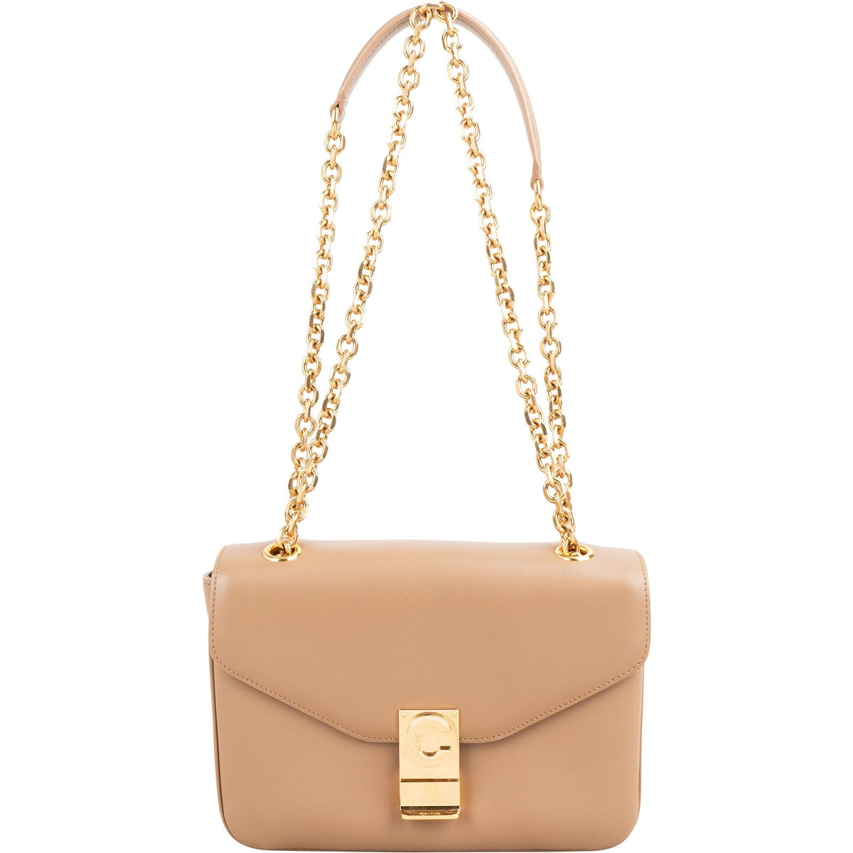 Celine Classic Box Medium schoudertas van kalfsleer met C-sluiting