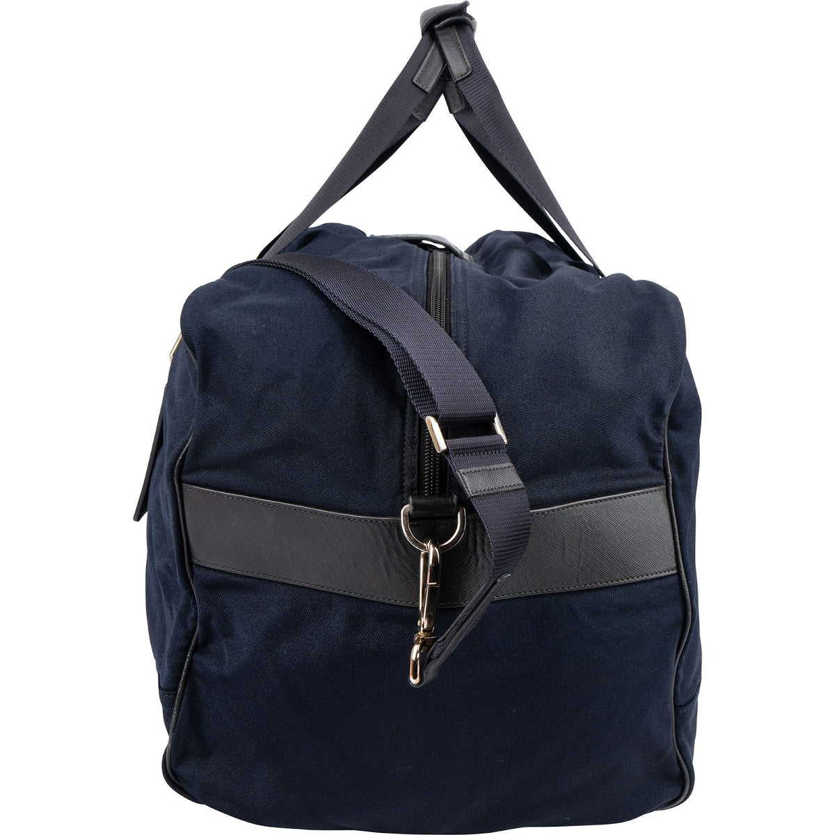 Sac à bandoulière Prada Duffle Weekender 50 en nylon Tessuto bleu avec finitions en cuir Saffiano