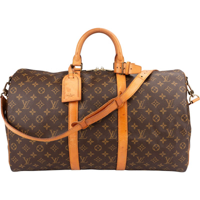 Bolso de viaje Louis Vuitton Keepall 50 Bandoulière en lona Monogram