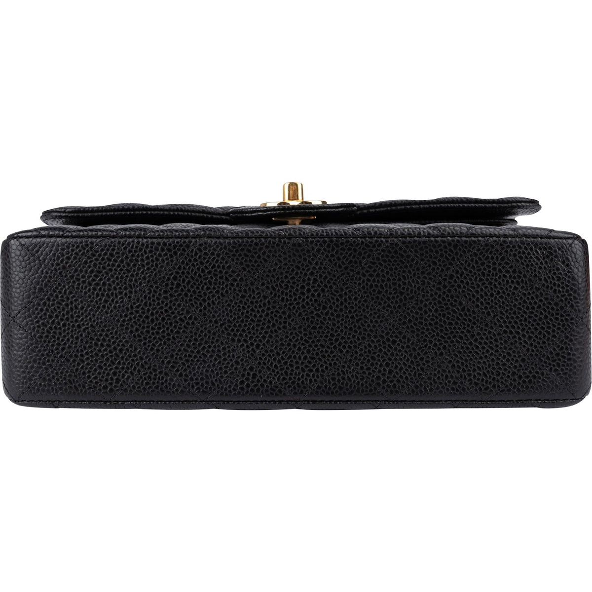 Chanel Quilted Caviar Leather Gold Small Double Flap Shoulder Bag