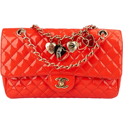 Chanel Quilted Patent Leather Valentine Single Flap Crossbody Bag