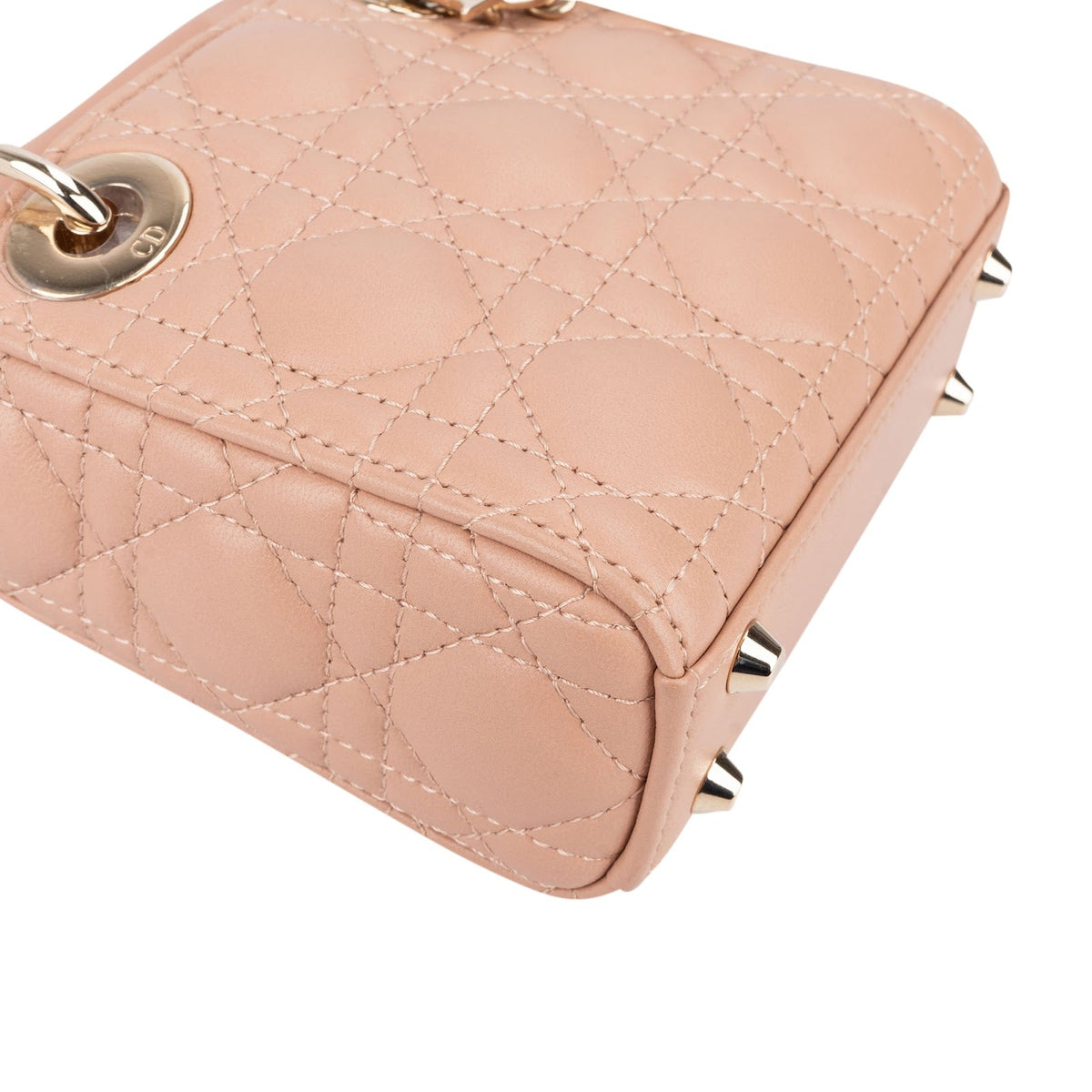 Christian Dior Lady Dior micro-handtas van lamsleer met schouderriem