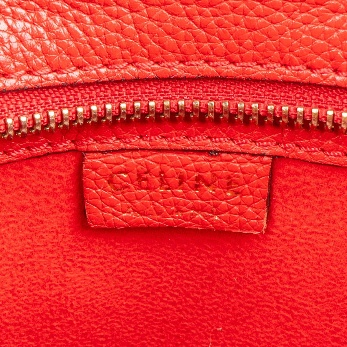 Céline Rot genarbtes Kalbsleder Nano Luggage Handtasche, Bild 10 von 11