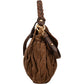 Miu Miu Brown Suede Leather Coffer City Handbag
