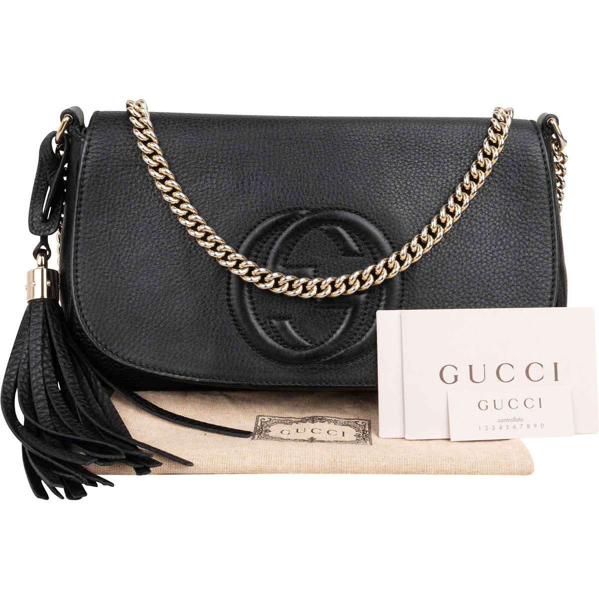 Gucci Pebbled Leder Soho Chain Tassel Umhängetasche, Bild 2 von 11