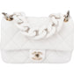 Chanel Chunky Chain Rectangular Single Flap aus Caviar-Leder – Vorderansicht