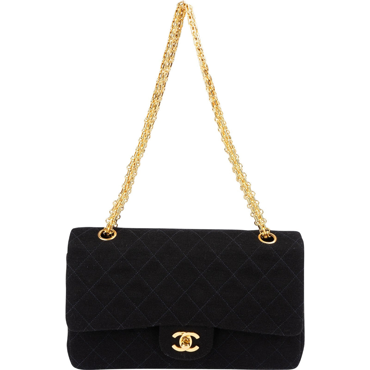Chanel Jersey 24K Gold Medium Double Flap Umhängetasche, Bild 10 von 15