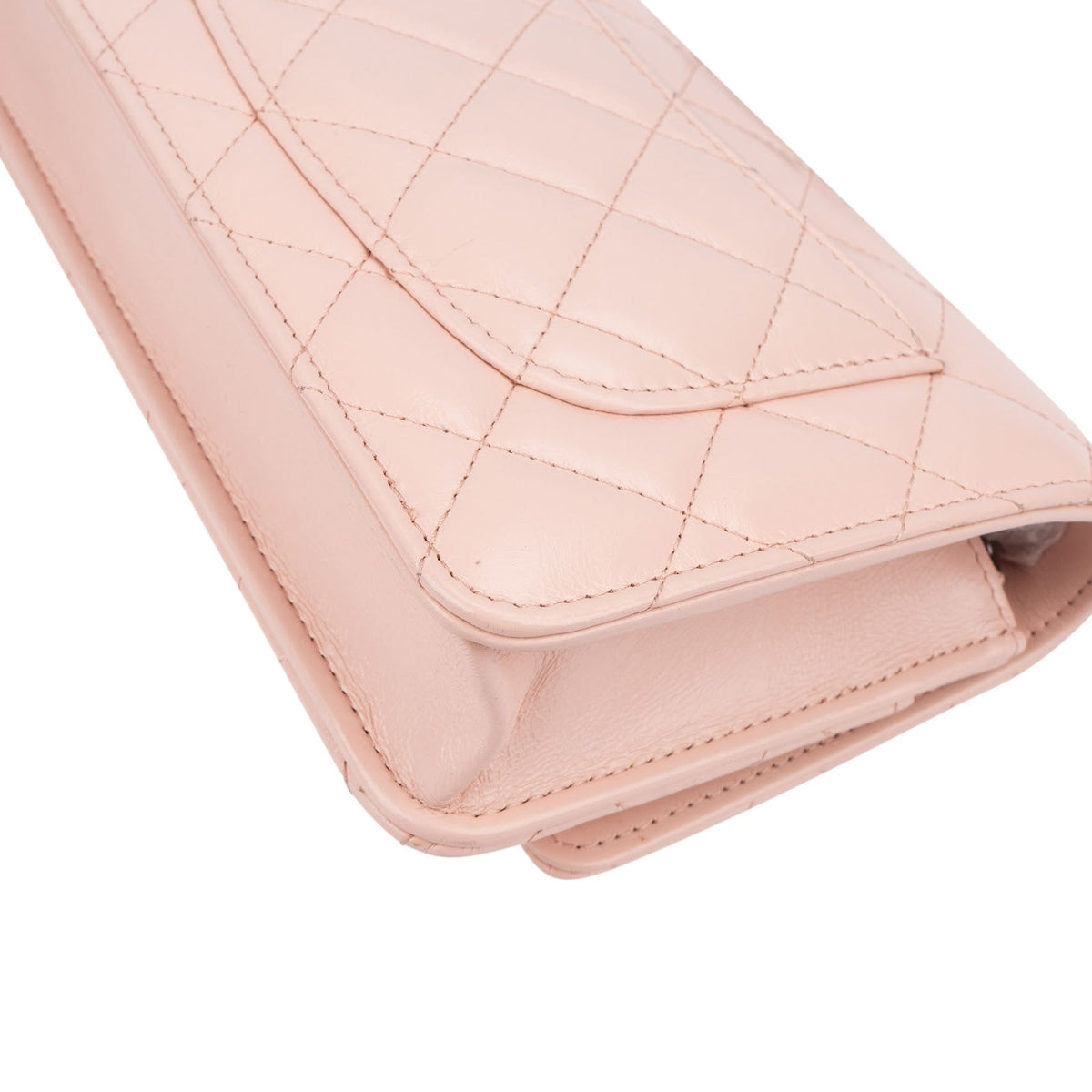 Sac bandoulière Chanel Crystal Wallet On Chain à poignée en cuir d'agneau matelassé rose