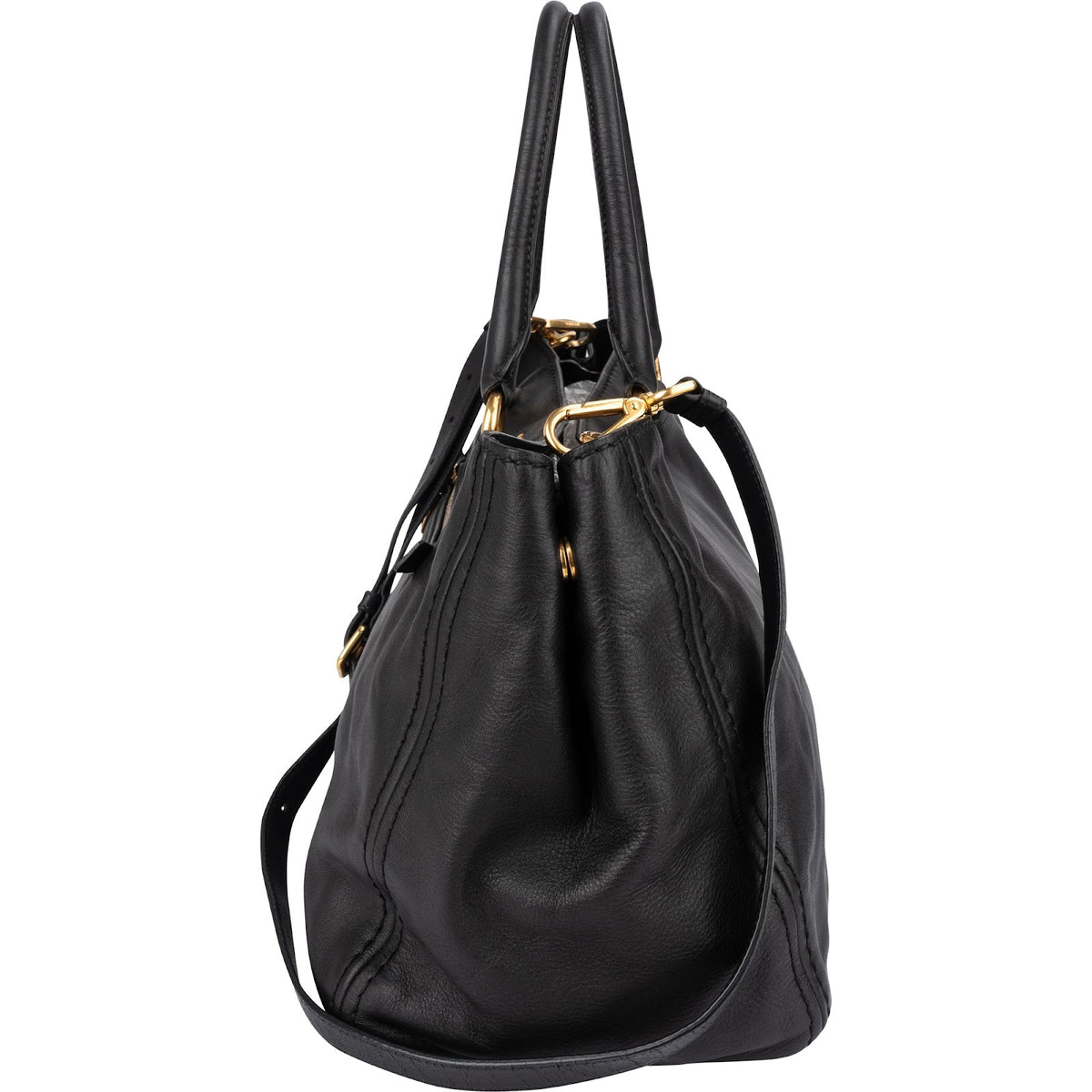 Prada Schwarz Nappa Leder Tote, Bild 5 von 11