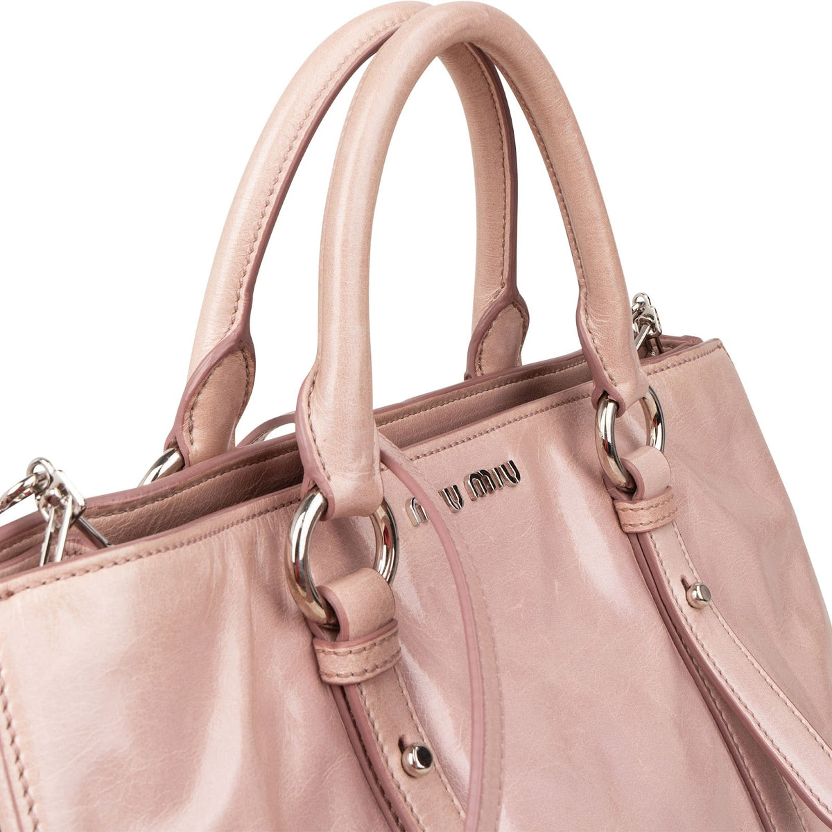 Bolso tote satchel de piel Miu Miu Vitello Lux Shine