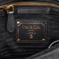 Prada Black Soft Calfskin Gaufre Tote Handbag