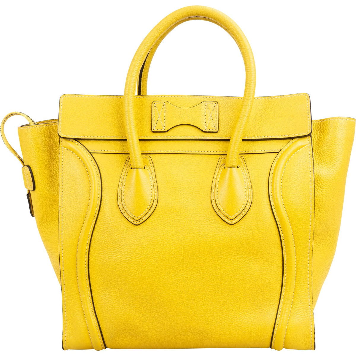 Celine Yellow Drummed Calfskin Luggage Tote Handtas