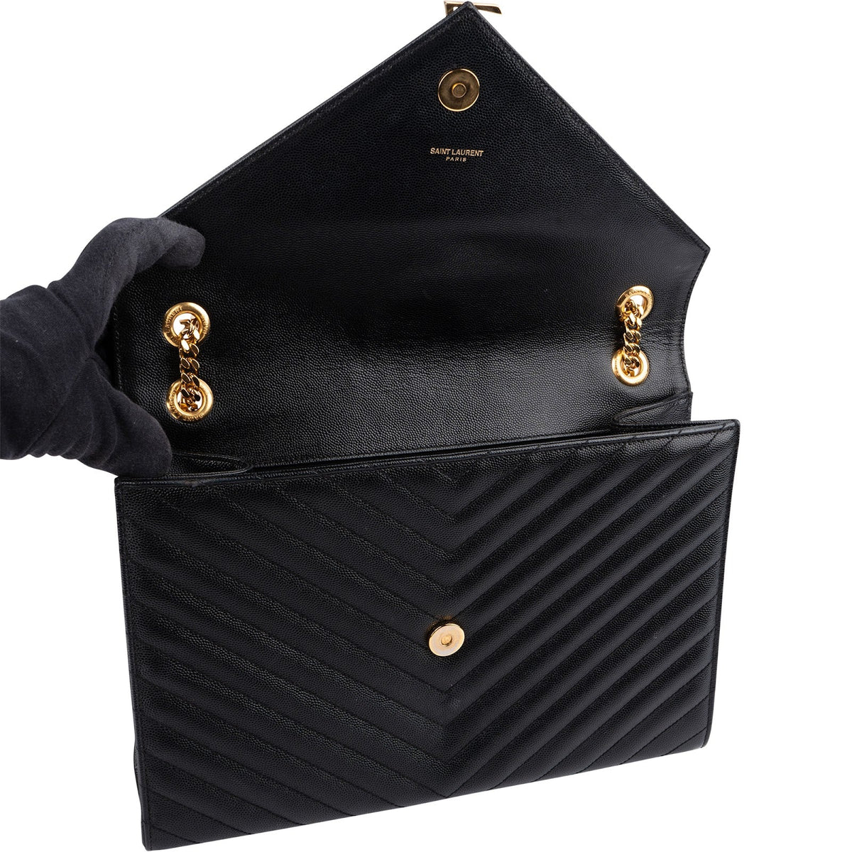Saint Laurent Grain De Poudre Medium Envelope Crossbody Bag