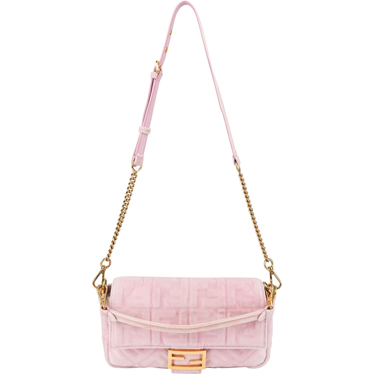 Fendi FF Embossed Wildleder Baguette Umhängetasche, Bild 9 von 12