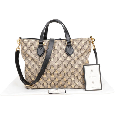 Gucci Monogram GG Supreme Bee Print Small Tote handtas
