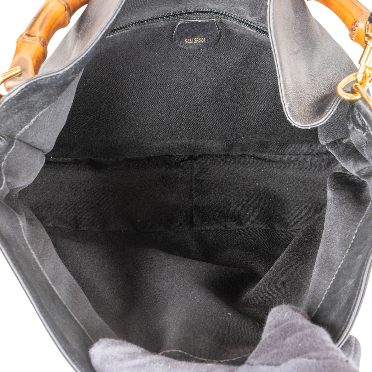 Gucci Bamboo Handle aus schwarzem Leder – Ansicht 8