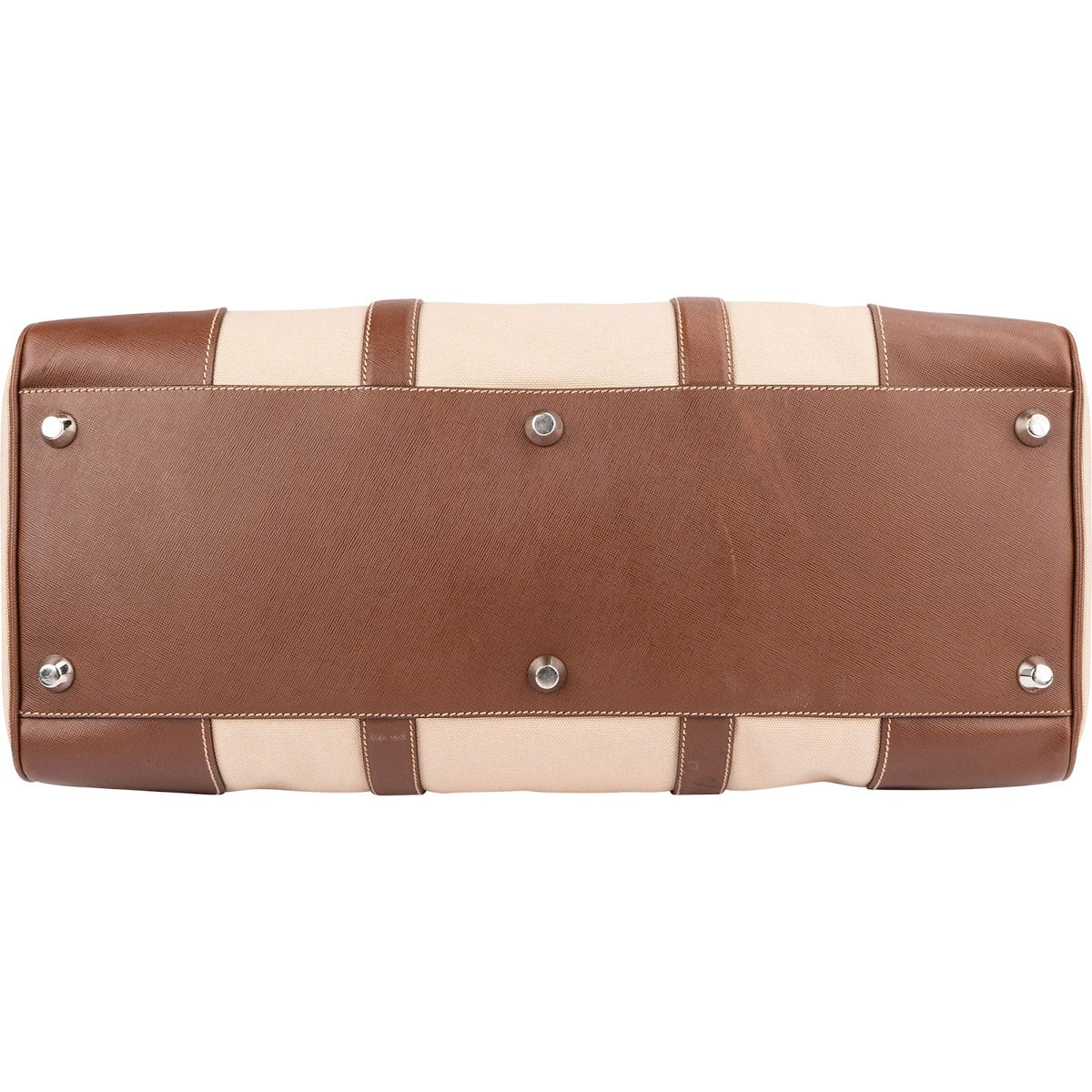 Sac de voyage Prada 50 en toile et cuir Saffiano