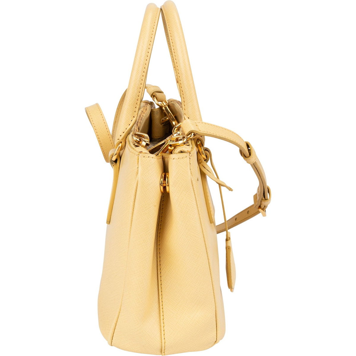 Prada Gelb Saffiano Leder Small Galleria Handtasche, Bild 4 von 15