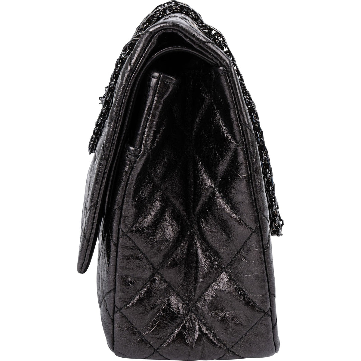 Chanel 2.55 So Black Jumbo Double Flap aus Aged-Kalbsleder – Ansicht 5