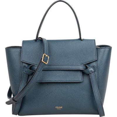 Celine Belt Bag in Petrol Grained Calfskin Leather