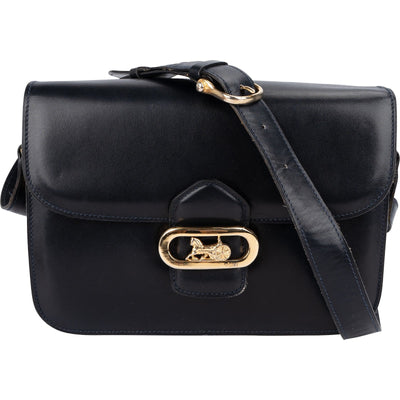 Celine Blue Box Calfskin Carriage Triomphe Shoulder Bag