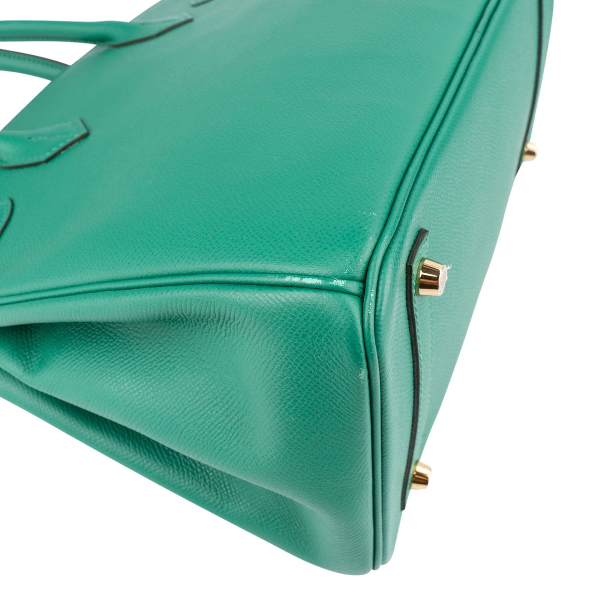 Borsa Birkin 30 Hermès in pelle Epsom color Vert Vertigo con hardware oro