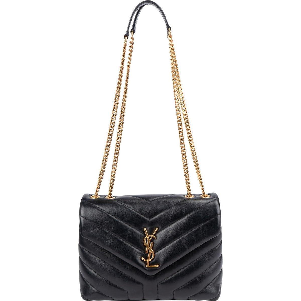 Saint Laurent Small Loulou aus gestepptem Kalbsleder – Ansicht 8