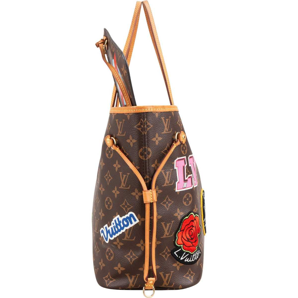 Louis Vuitton Monogram Canvas My LV World Tour Patches Neverfull MM Shoulder Bag